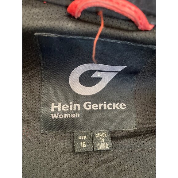 Hein Gericke Women’s Red Leather Moto Jacket Size 16 Zip Front 100% Leather - Picture 8 of 15